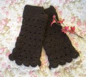 Fingerless TeaGloves,DkBrown